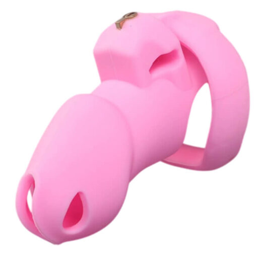 Soft Silicone Holy Trainer Cock Cage Pink Long 1