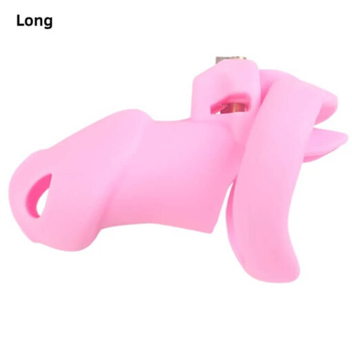 Soft Silicone Holy Trainer Cock Cage Pink Long 3