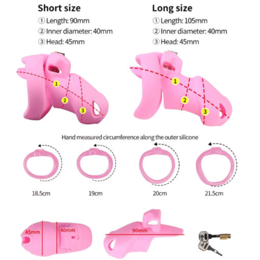 Soft Silicone Holy Trainer Cock Cage Pink Size