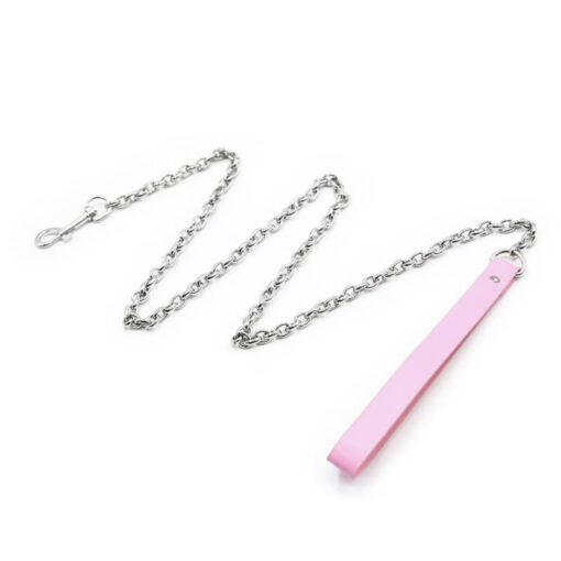 BDSM Collar Chain Leash Pink