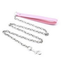 BDSM Collar Chain Leash Pink Detail 1