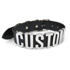 Custom Letter BDSM Collar With Leash CUSTOM Letter Detail 2