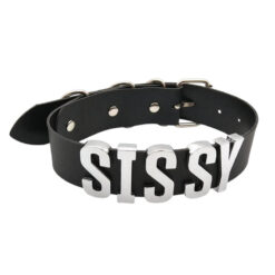 Custom Letter BDSM Collar With Leash SISSY Letter Detail