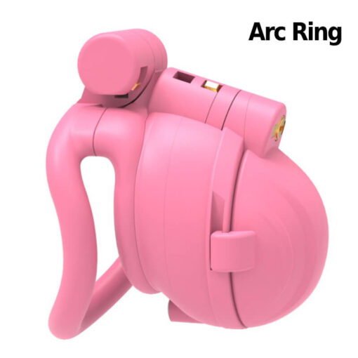 Kalis Teeth Bracelet Double Lock Chastity Cage Pink With Arc Ring