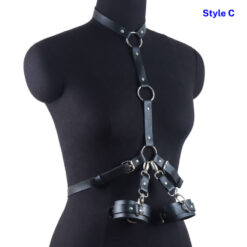 Leather Bondage Chest Harness Style C 1