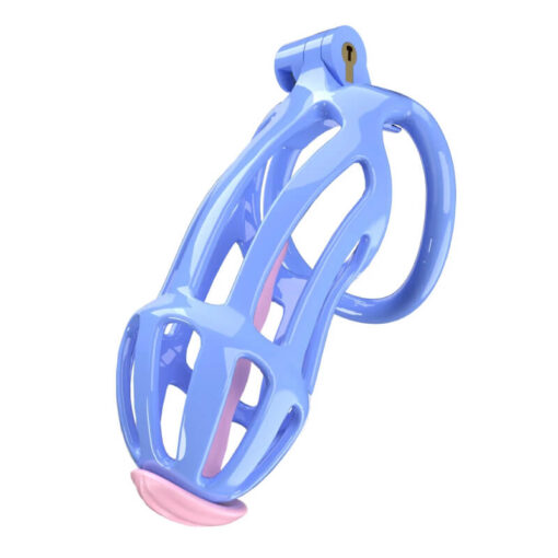 Sissy Princess Resin Chastity Cage Blue With Tube