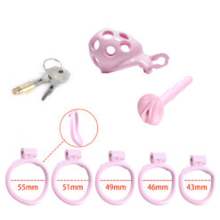 The Honeycomb Resin Chastity Cage With 5 Rings