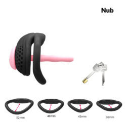 Urethral Beehive Cobra Chastity Cage Black Nub