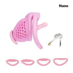 Urethral Beehive Cobra Chastity Cage Pink Nano