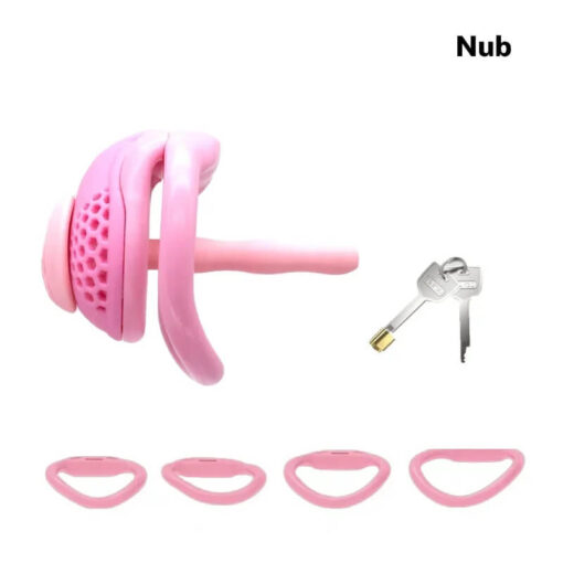 Urethral Beehive Cobra Chastity Cage Pink Nub