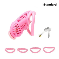 Urethral Beehive Cobra Chastity Cage Pink Standard