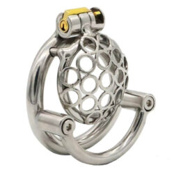 Anti Pullout Scrotum Bar Steel Chastity Cage Side
