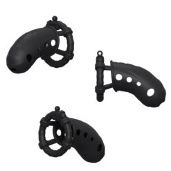 Discreet Penis Sleeve Silicone Chastity Cage Black