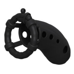 Discreet Penis Sleeve Silicone Chastity Cage Black 2