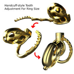 Gold Handcuff Chastity Cage With Sound Assembly