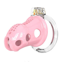 Open Ended Breathable Silicone Chastity Cage Pink Big