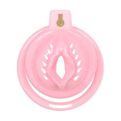 Sissy Pink Clit Soft Rubber Chastity Cage Pink Front