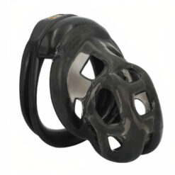 Soft Rubber Perm Chastity Cage For Beginners Black Medium