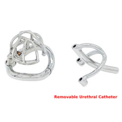 Stainless Steel Urethral Chastity dungeon Device For Permanent Lock Removable Catheter