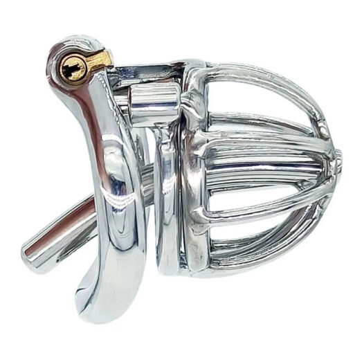 Stainless Steel Urethral Chastity dungeon Device For Permanent Lock Side 2