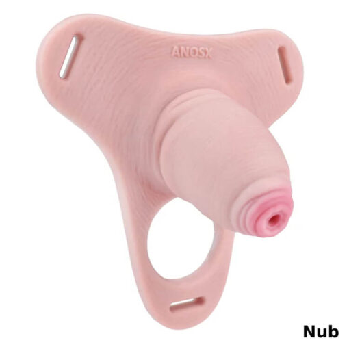 Strap On Soft Silicone Realistic Penis Sleeve Chastity Cage Nub Side