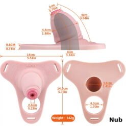 Strap On Soft Silicone Realistic Penis Sleeve Chastity Cage With Nub Size