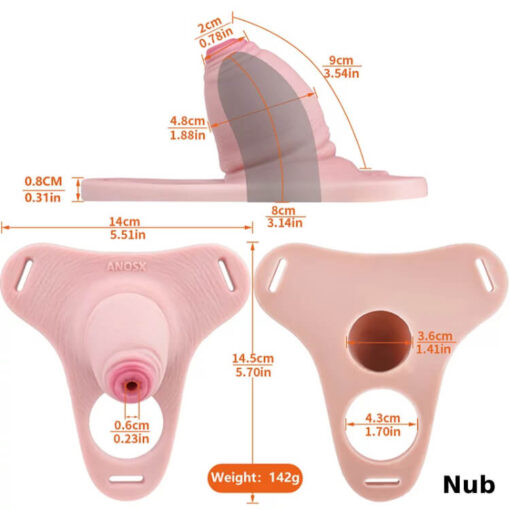 Strap On Soft Silicone Realistic Penis Sleeve Chastity Cage With Nub Size