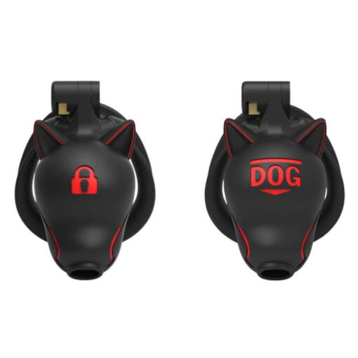 Submissive Puppy Chastity Cage Black Lock And Dog