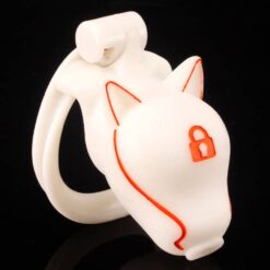 Submissive Puppy Chastity Cage White Lock 2