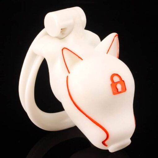 Submissive Puppy Chastity Cage White Lock 2