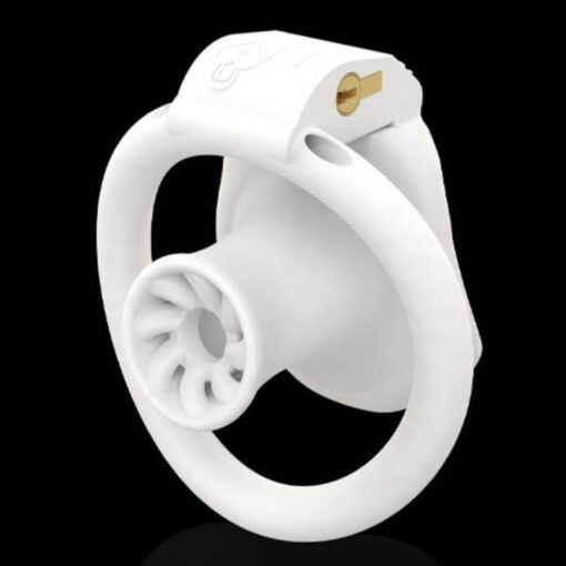Swirl Negative Chastity Cage White Side 2