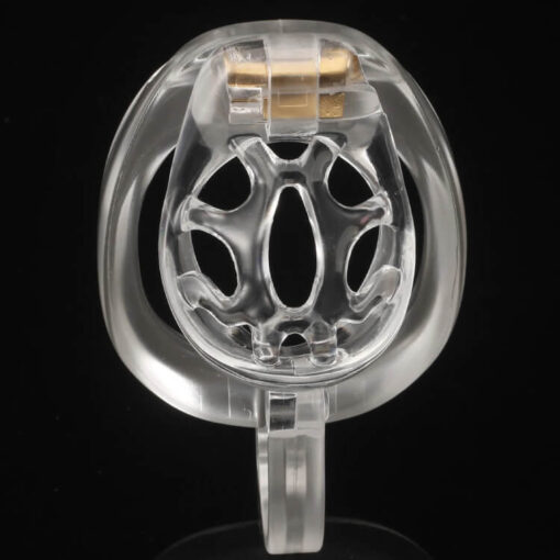 Testus Long-term Chastity Cage With Ball Splitter Transparent Flat