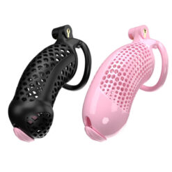 5 In Extra Large Cobra Chastity Cage Black And Pink