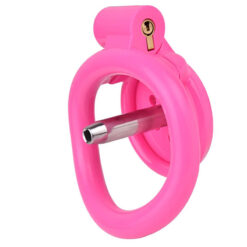 Lightweight Resin Flat Chastity Cage Pink With Urethral Tube 1