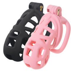 Candy Pink Cobra Chastity Cage Black And Pink