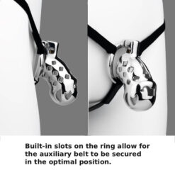 Most Secure Belted Aluminum Alloy Chastity Cage With Strap On Model