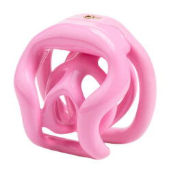 Double-Layer Touchproof Chastity Cage Pink Side 3