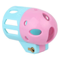 Glans-Only Bubble Chastity Cage Pink Blue Side 2